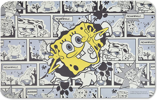 Spongebob Squarepants for Pets Peek-A-Boo Silicone Dog Placemat | Non-Slip Bottom, Leak Proof for Food & Water